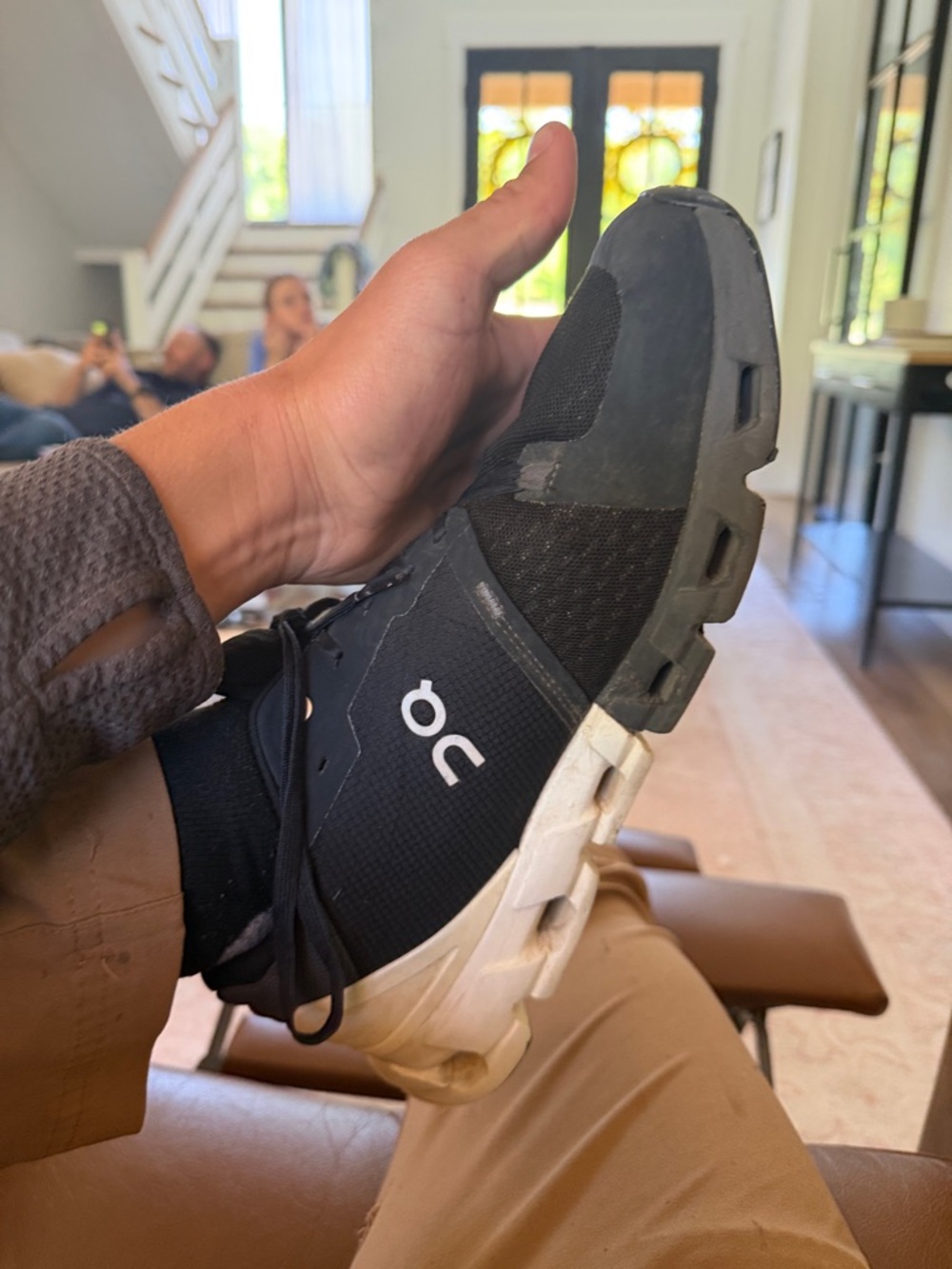 On Running Men’s Cloud Athletic Shoe in Black and White